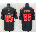 Men's San Francisco 49ers #85 George Kittle Black Red Fashion Vapor Limited Stitched Jersey