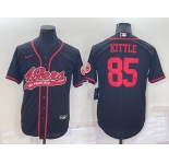 Men's San Francisco 49ers #85 George Kittle Black Stitched Cool Base Nike Baseball Jersey