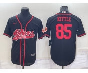 Men's San Francisco 49ers #85 George Kittle Black Stitched Cool Base Nike Baseball Jersey