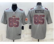 Men's San Francisco 49ers #85 George Kittle LOGO Grey Atmosphere Fashion 2022 Vapor Untouchable Stitched Limited Jersey