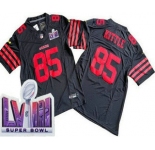 Men's San Francisco 49ers #85 George Kittle Limited Black FUSE LVIII Super Bowl Vapor Jersey