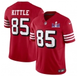 Men's San Francisco 49ers #85 George Kittle New Red 2024 F.U.S.E. Super Bowl LVIII Patch Vapor Untouchable Limited Football Stitched Jersey