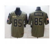 Men's San Francisco 49ers #85 George Kittle Nike Olive 2021 Salute To Service Limited Player Jersey