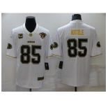 Men's San Francisco 49ers #85 George Kittle Nike White-Gold Limited Throwback Jersey