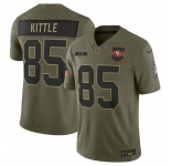 Men's San Francisco 49ers #85 George Kittle Olive 2025 Salute to Service Limited Football Stitched Jersey