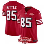 Men's San Francisco 49ers #85 George Kittle Red 2023 F.U.S.E. NFC West Champions Patch Alternate Football Stitched Jersey
