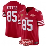 Men's San Francisco 49ers #85 George Kittle Red 2023 F.U.S.E. With 4-star C Ptach And NFC West Champions Patch Football Stitched Jersey