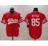 Men's San Francisco 49ers #85 George Kittle Red Mexico Cool Base Stitched Baseball Jersey