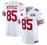 Men's San Francisco 49ers #85 George Kittle White 2024 F.U.S.E. Super Bowl LVIII Patch And 4-star C Patch Vapor Untouchable Limited Football Stitched Jerse