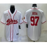 Men's San Francisco 49ers #85 George Kittle White Stitched Cool Base Nike Baseball Jersey
