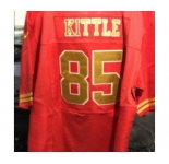 Men's San Francisco 49ers #85 George Kittle red gold Jersey