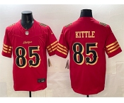 Men's San Francisco 49ers #85 George kittle Red Gold 2025 F.U.S.E. “Rivalries” Vapor Limited Football Stitched Jersey