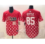 Men's San Francisco 49ers #85 George kittle Red Limited Stitched Baseball Jersey