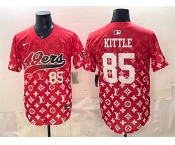 Men's San Francisco 49ers #85 George kittle Red Limited Stitched Baseball Jersey