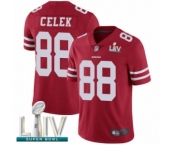 Men's San Francisco 49ers #88 Garrett Celek Red Team Color Vapor Untouchable Limited Player Super Bowl LIV Bound Football Jersey