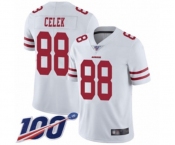 Men's San Francisco 49ers #88 Garrett Celek White Vapor Untouchable Limited Player 100th Season Football Jersey