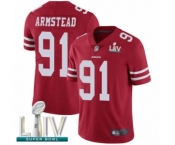 Men's San Francisco 49ers #91 Arik Armstead Red Team Color Vapor Untouchable Limited Player Super Bowl LIV Bound Football Jersey