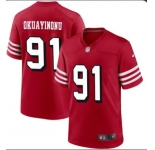 Men's San Francisco 49ers #91 Sam Okuayinonu Red Vapor Untouchable Limited Stitched Football Jerseys