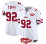 Men's San Francisco 49ers #92 Chase Young White 2023 F.U.S.E. NFC West Champions Patch Football Stitched Jersey