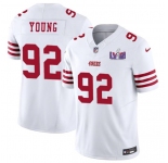Men's San Francisco 49ers #92 Chase Young White 2024 F.U.S.E. Super Bowl LVIII Patch Vapor Untouchable Limited Football Stitched Jersey