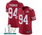 Men's San Francisco 49ers #94 Solomon Thomas Red Team Color Vapor Untouchable Limited Player Super Bowl LIV Bound Football Jersey