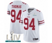 Men's San Francisco 49ers #94 Solomon Thomas White Vapor Untouchable Limited Player Super Bowl LIV Bound Football Jersey