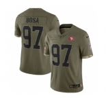 Men's San Francisco 49ers #97 Nick Bosa 2022 Olive Salute To Service Limited Stitched Jersey