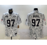 Men's San Francisco 49ers #97 Nick Bosa 2024 Arctic Camo Salute To Service Limited Stitched Football Jersey
