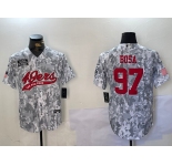 Men's San Francisco 49ers #97 Nick Bosa Arctic Camo 2024 Salute to Service Stitched Baseball Jersey