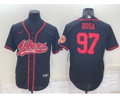 Men's San Francisco 49ers #97 Nick Bosa Black Stitched Cool Base Nike Baseball Jersey
