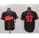 Men's San Francisco 49ers #97 Nick Bosa Black With Patch Cool Base Stitched Baseball Jerseys