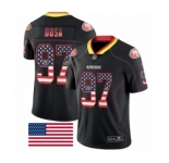 Men's San Francisco 49ers #97 Nick Bosa Limited Black Rush USA Flag Football Jersey
