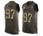 Men's San Francisco 49ers #97 Nick Bosa Limited Green Salute to Service Tank Top Football Jersey