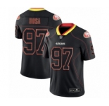 Men's San Francisco 49ers #97 Nick Bosa Limited Lights Out Black Rush Football Jersey