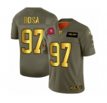 Men's San Francisco 49ers #97 Nick Bosa Limited Olive Gold 2019 Salute to Service Football Jersey