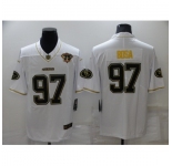 Men's San Francisco 49ers #97 Nick Bosa Nike White-Gold Limited Throwback Jersey