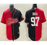 Men's San Francisco 49ers #97 Nick Bosa Red Black Two Tone Cool Base Stitched Baseball Jersey