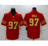 Men's San Francisco 49ers #97 Nick Bosa Red Gold Untouchable Limited Jersey