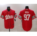Men's San Francisco 49ers #97 Nick Bosa Red Mexico Cool Base Stitched Baseball Jersey