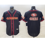 Men's San Francisco 49ers Big Logo Black Red Cool Base Stitched 2023 Baseball Jersey