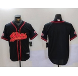 Men's San Francisco 49ers Black With Patch Cool Base Stitched Baseball Jersey