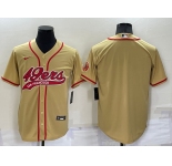 Men's San Francisco 49ers Blank Gold Stitched MLB Cool Base Nike Baseball Jersey