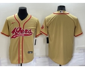 Men's San Francisco 49ers Blank Gold Stitched MLB Cool Base Nike Baseball Jersey