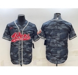 Men's San Francisco 49ers Blank Grey Camo With Patch Cool Base Stitched Baseball Jersey