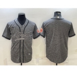 Men's San Francisco 49ers Blank Grey With Patch Cool Base Stitched Baseball Jersey