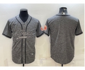 Men's San Francisco 49ers Blank Grey With Patch Cool Base Stitched Baseball Jersey