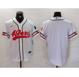 Men's San Francisco 49ers Blank White With Patch Cool Base Stitched Baseball Jersey