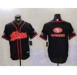Men's San Francisco 49ers Team Big Logo Black With Patch Cool Base Stitched Baseball Jersey