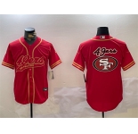 Men's San Francisco 49ers Team Big Logo Red Cool Base Stitched Baseball Jersey