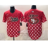 Men's San Francisco 49ers Team Big Logo Red Limited Stitched Baseball Jersey